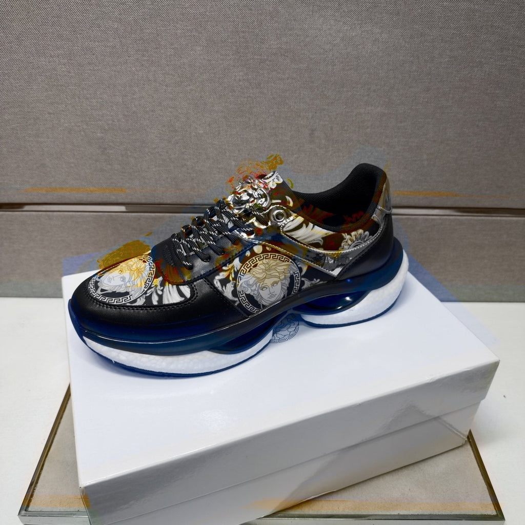 Versace Gold-Panel Low-Top Sneakers — front