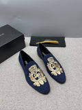 Dolce & Gabbana Crown Embroidered Loafers — hero