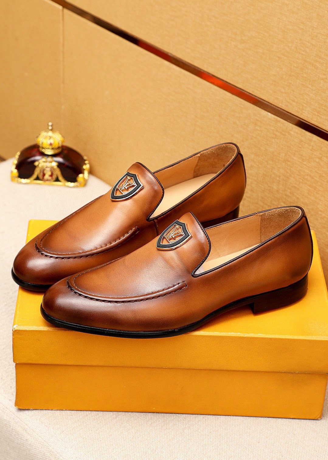 Louis Vuitton Shield-Detail Slip-On Shoes — side