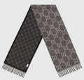 Black and Gray Fringed Scarf — hero