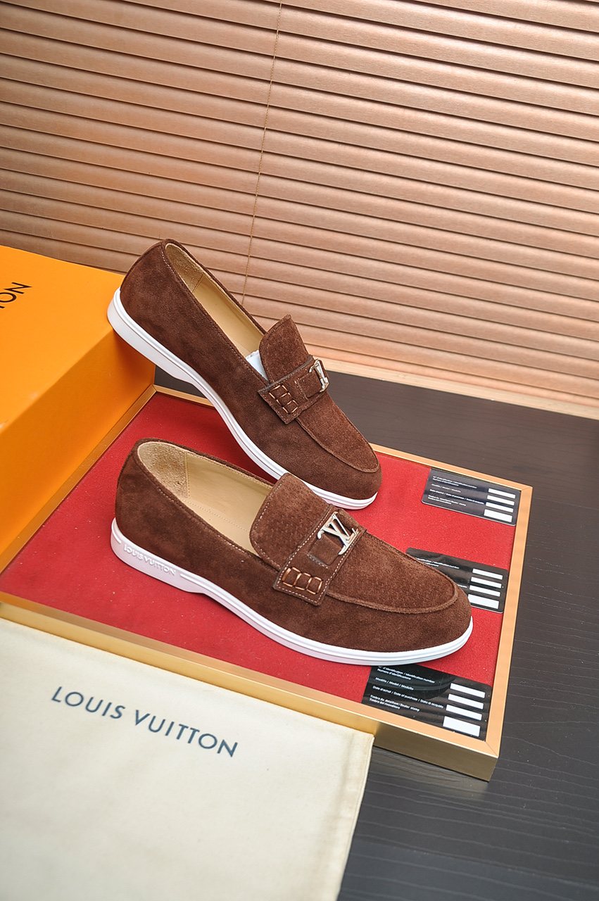 微商相册测试鞋子-Louis Vuitton Buckle Slip-On Loafers — front
