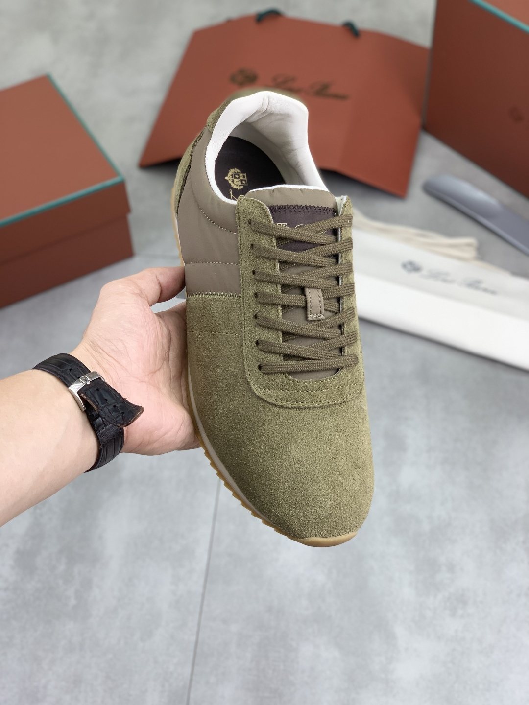 Loro Piana Black Low-Top Sneakers — model