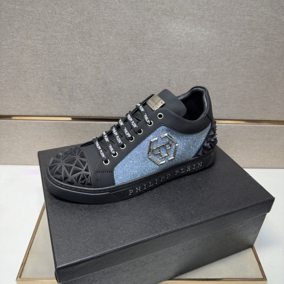 Philipp Plein Studded Panel Low-Top Sneakers — side