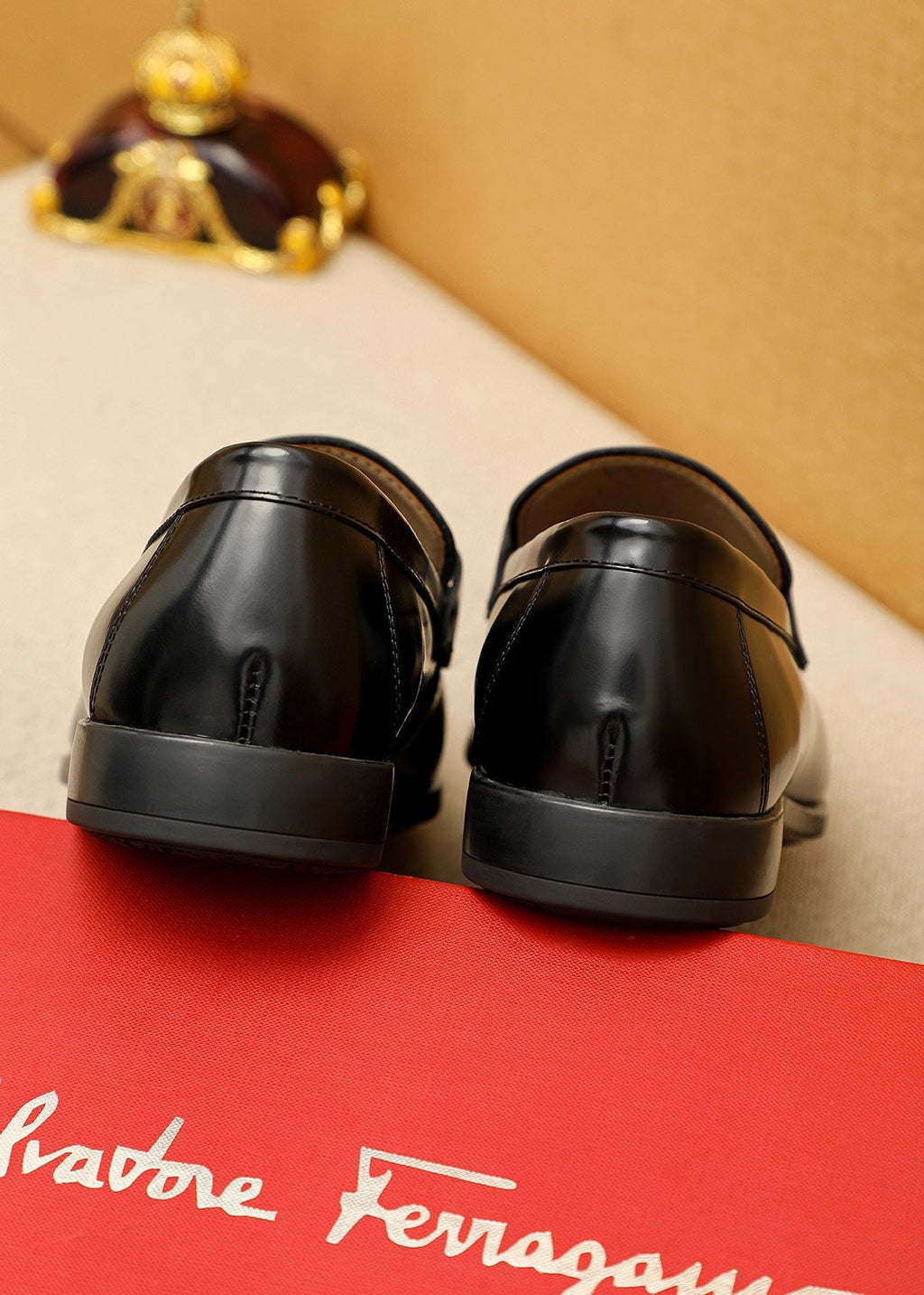 Salvatore Ferragamo Black Buckle Loafers — back