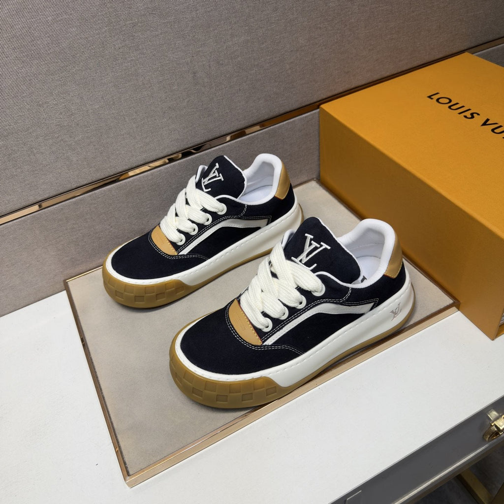 Louis Vuitton Panelled Gum Sole Sneakers — side