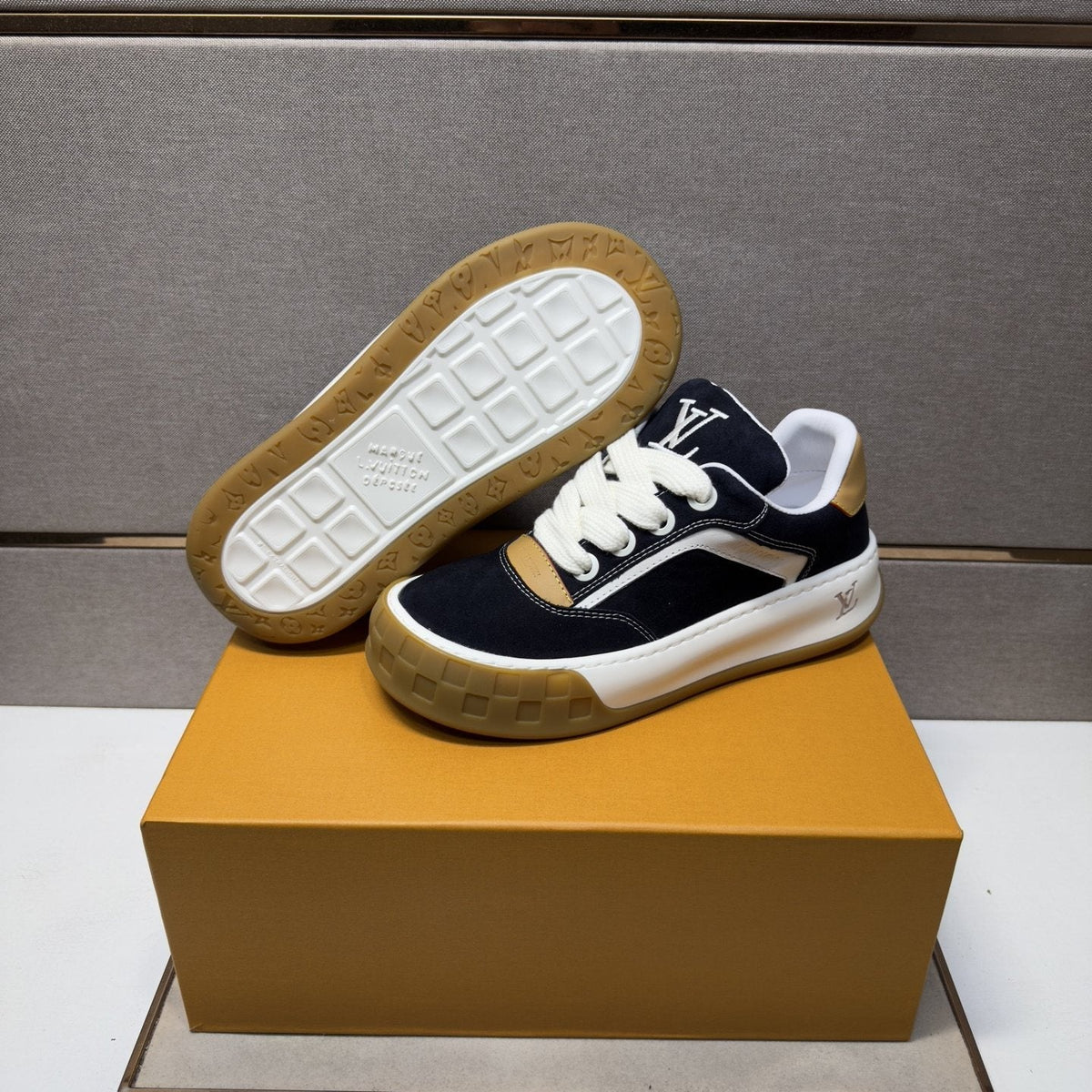 Louis Vuitton Panelled Gum Sole Sneakers — back