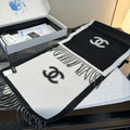 Chanel Contrast Panel Fringed Scarf — hero