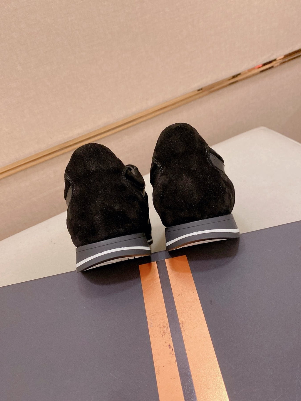 Zegna Leather and Suede Low-Top Sneakers — back