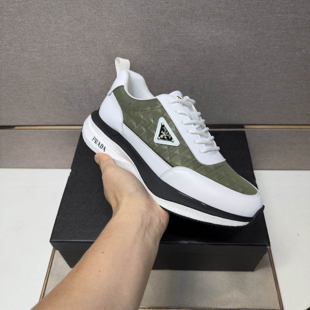 Prada Quilted Panel Sneakers — model