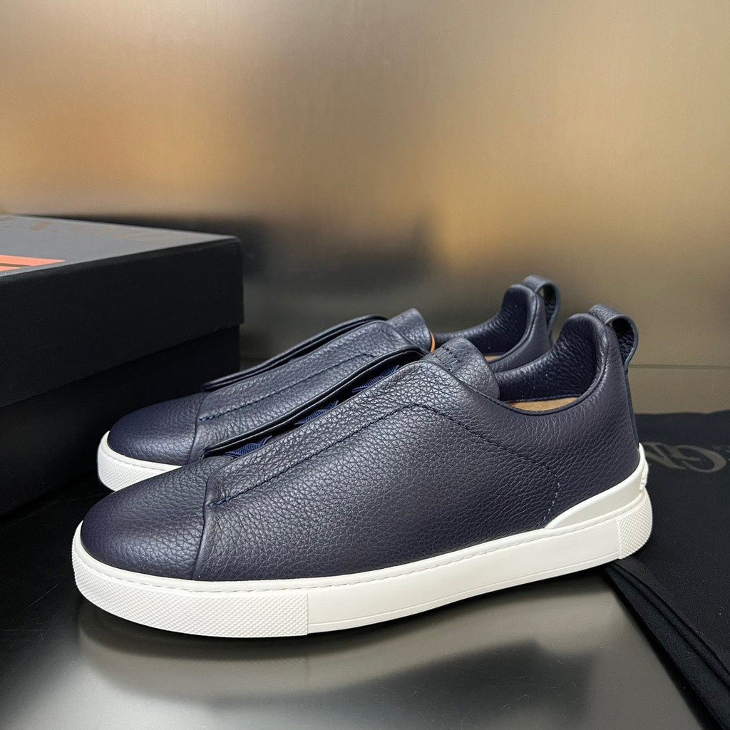 Zegna White Slip-On Sneakers — front