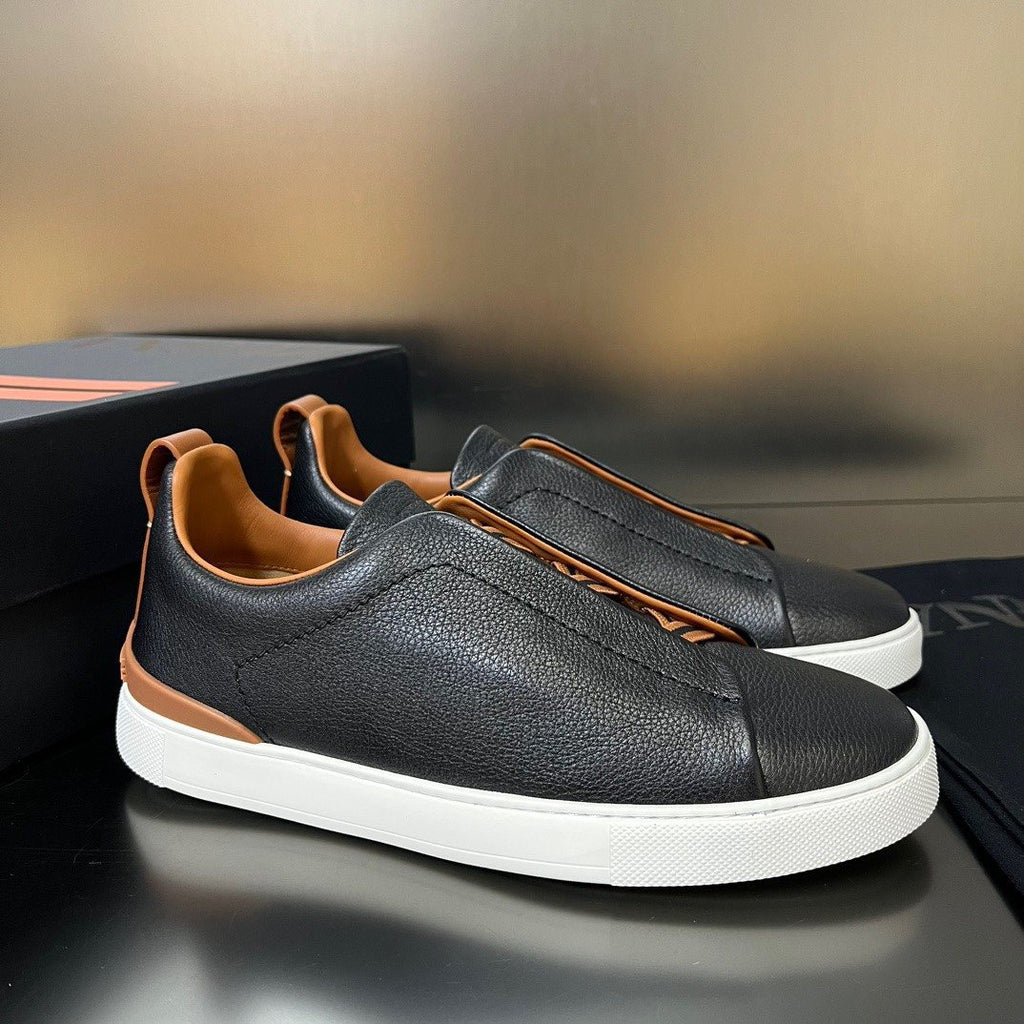 Zegna White Slip-On Sneakers — front