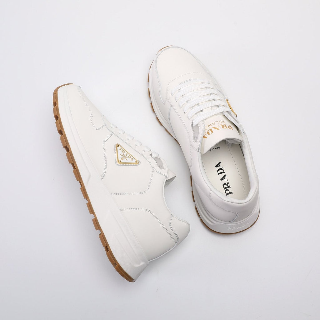 Prada Triangle Badge Low-Top Sneakers — front