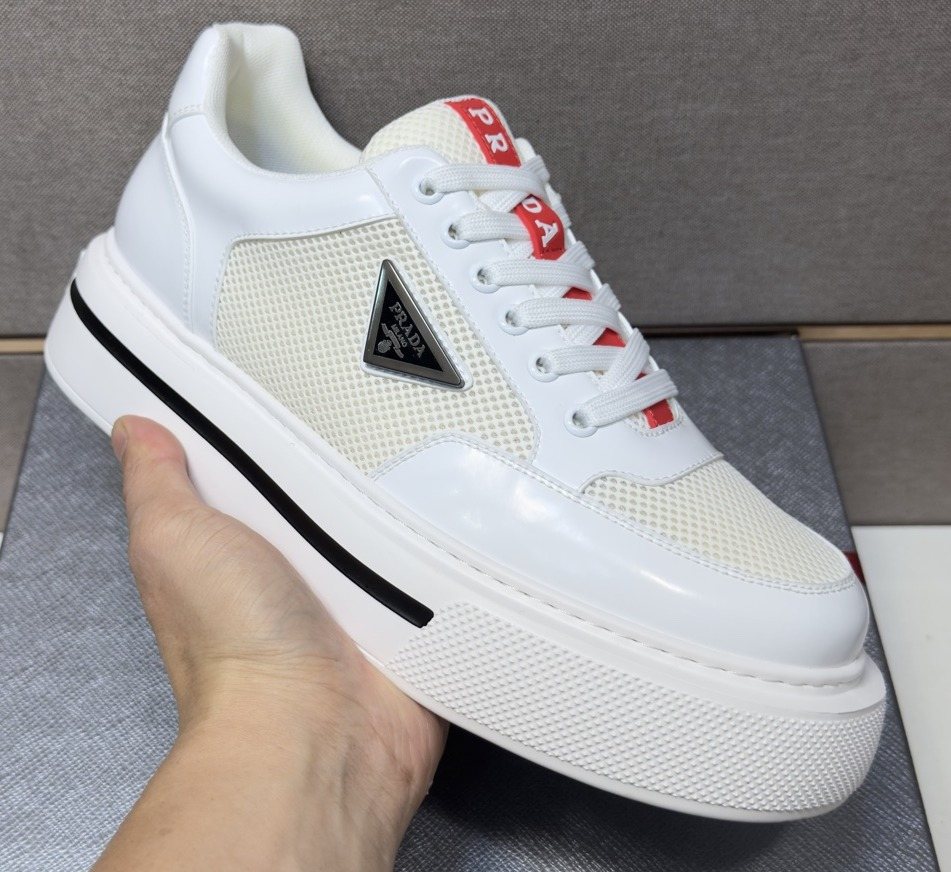 Prada Contrast Panel Low-Top Sneakers — front