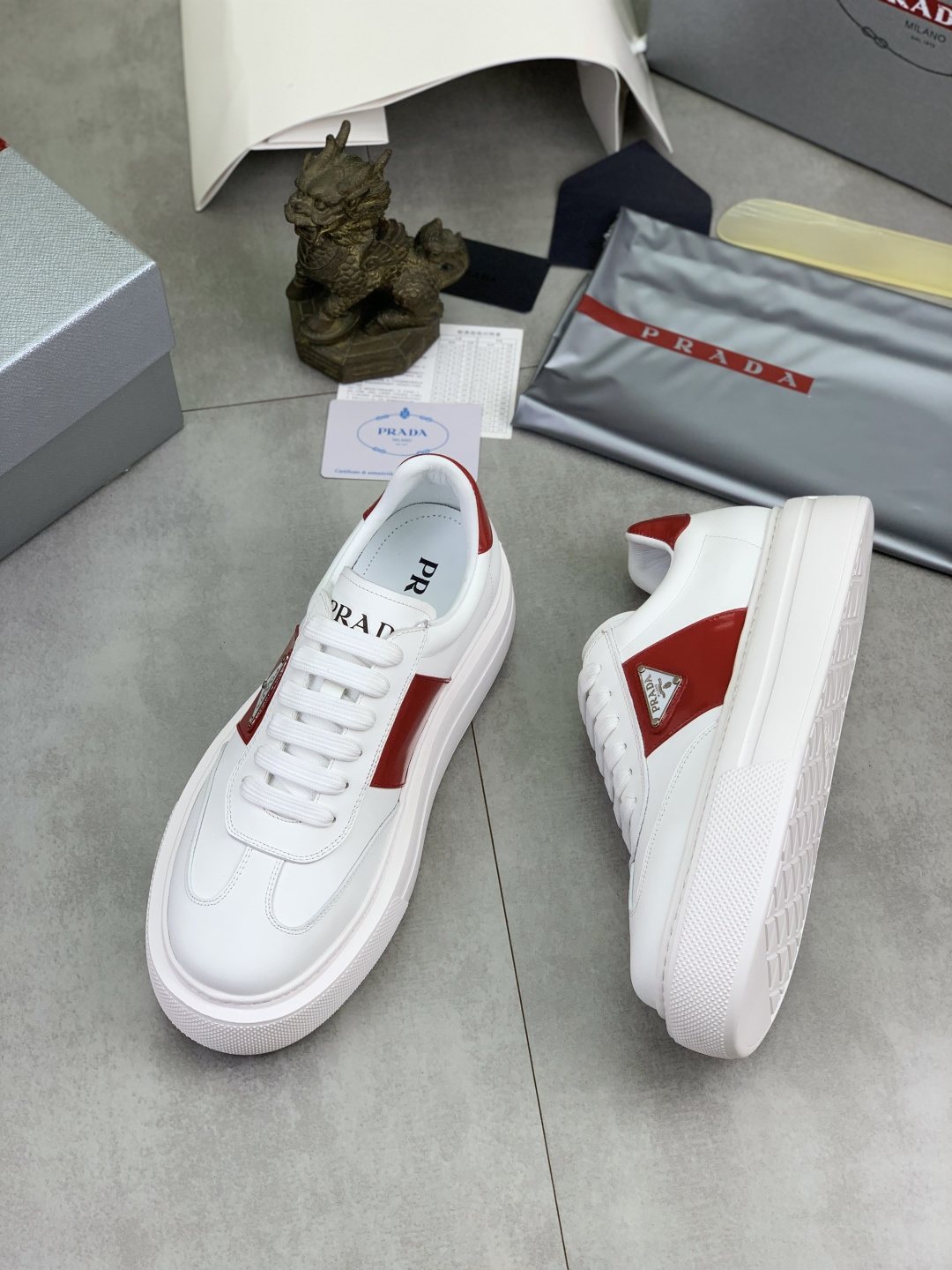 Prada Triangle Panel Low-Top Sneakers — side