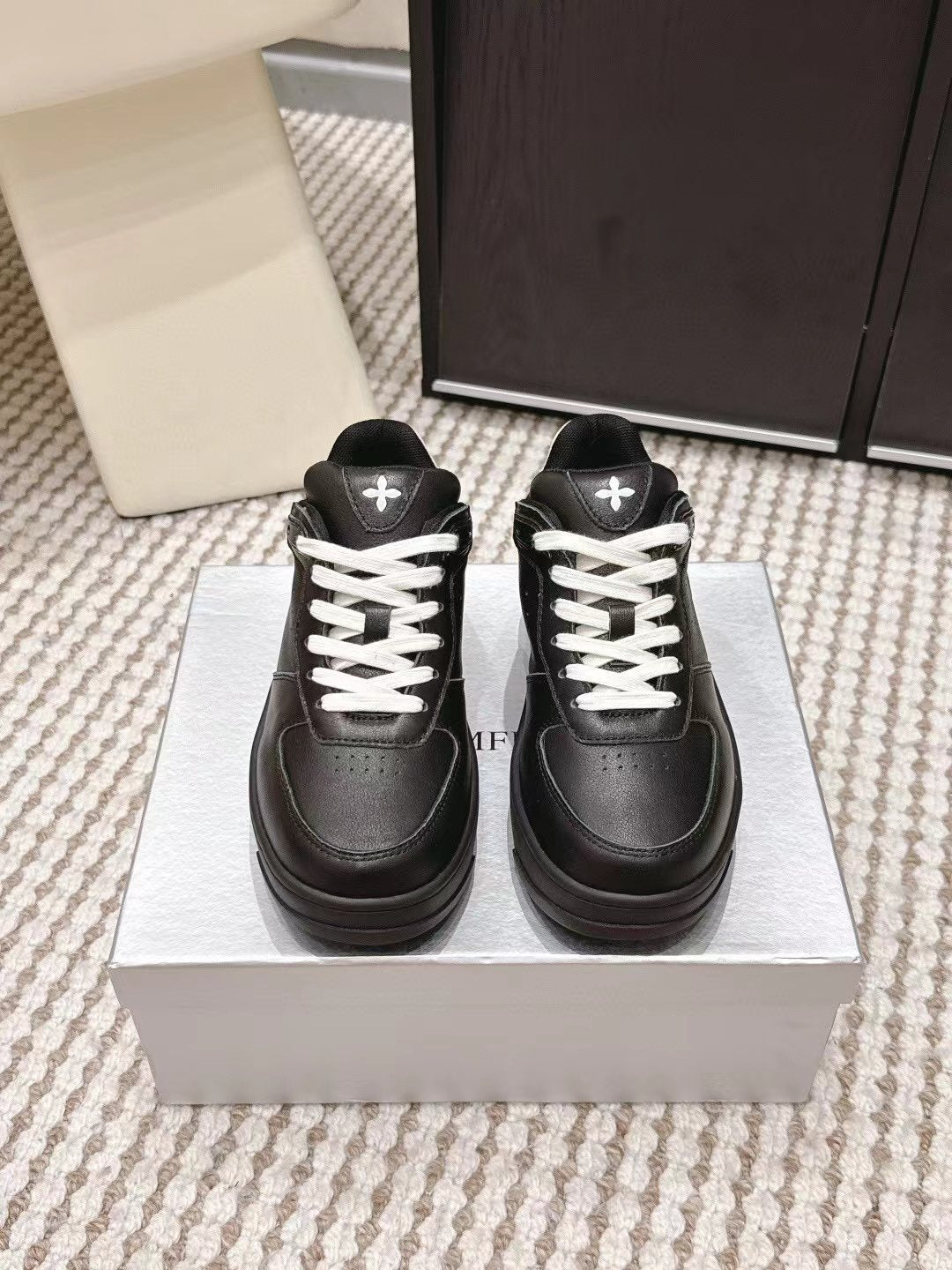 SMFK White Platform Sneakers — side