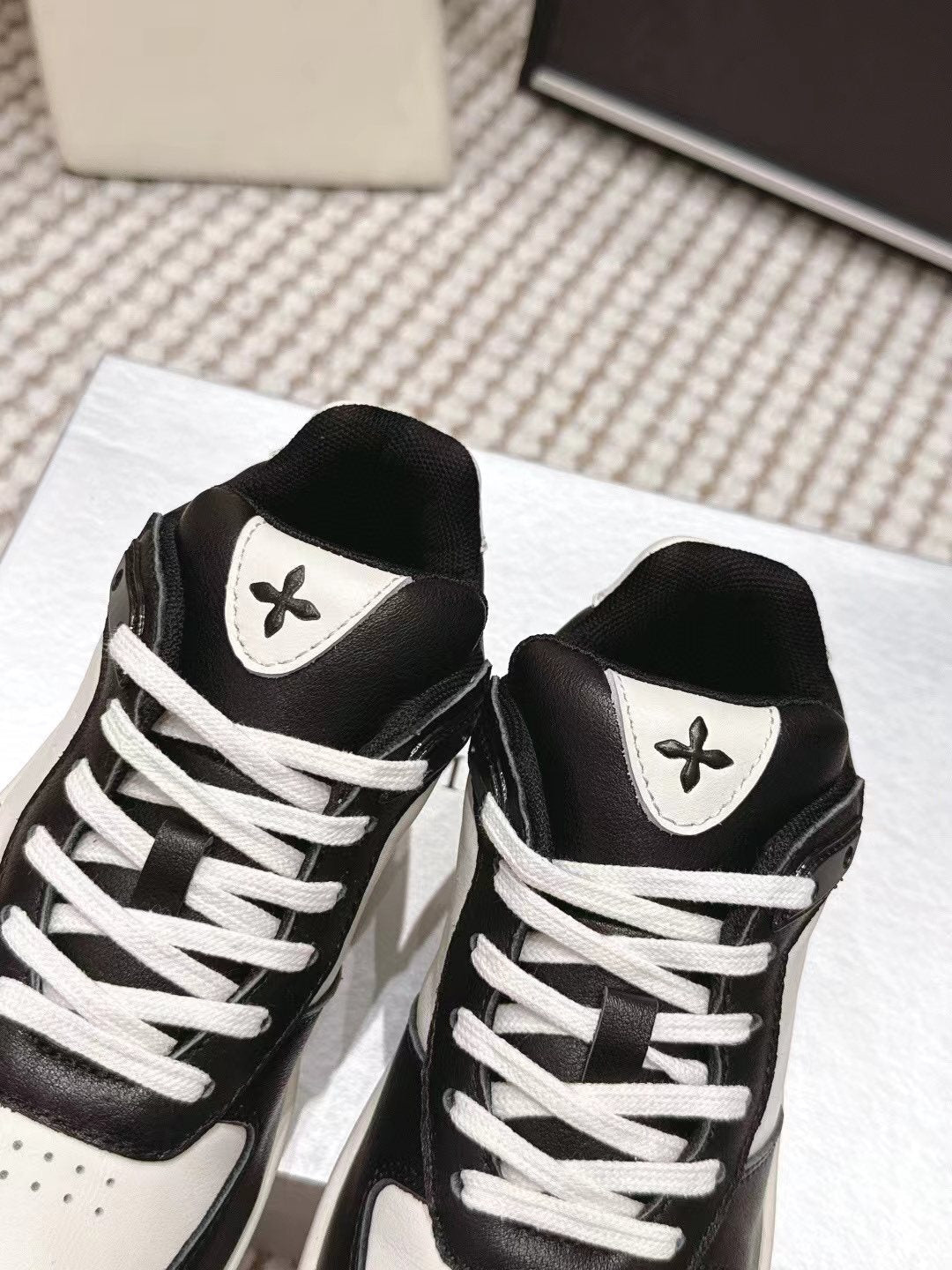 SMFK White Platform Sneakers — detail