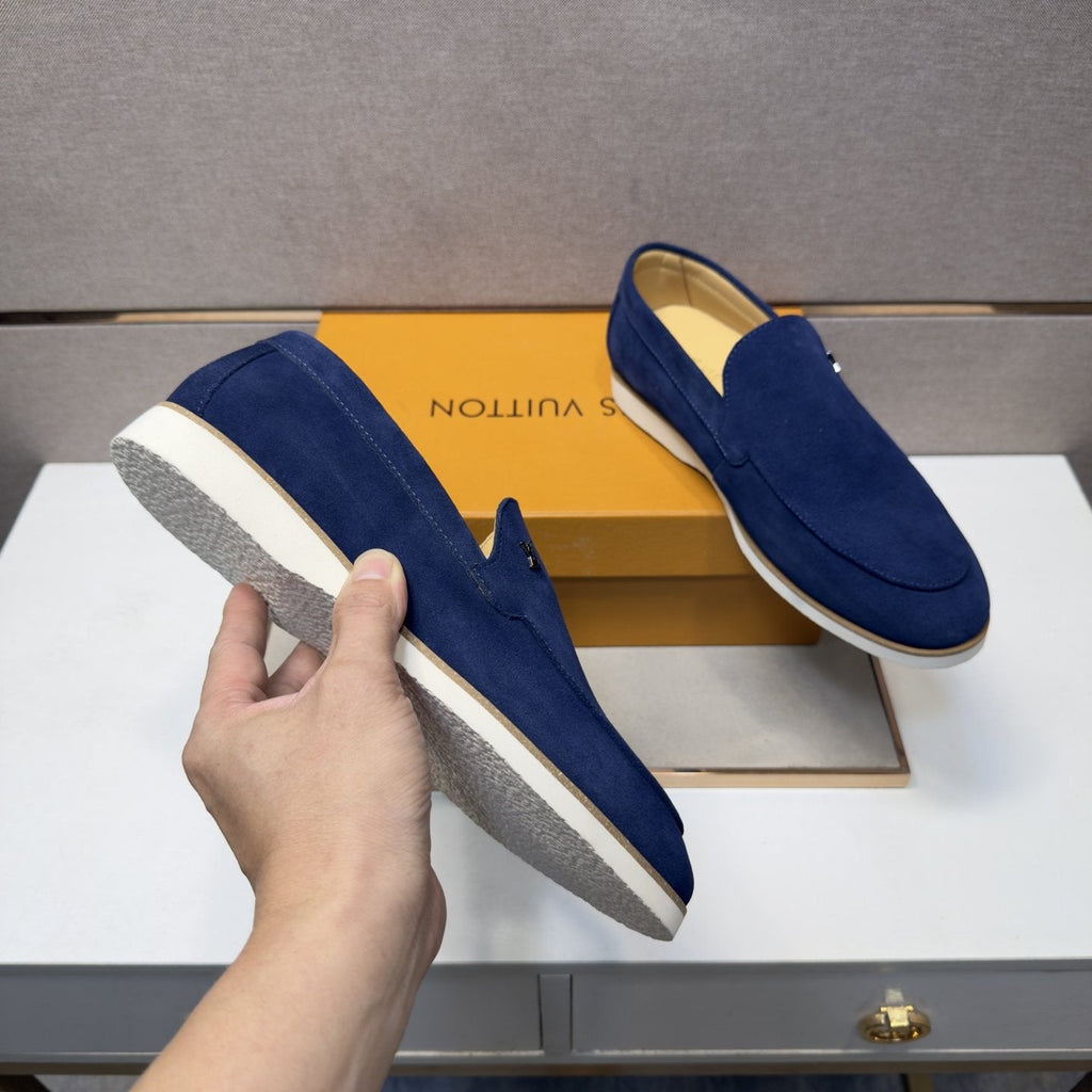 Louis Vuitton Men’s Textured Slip-On Loafers — side