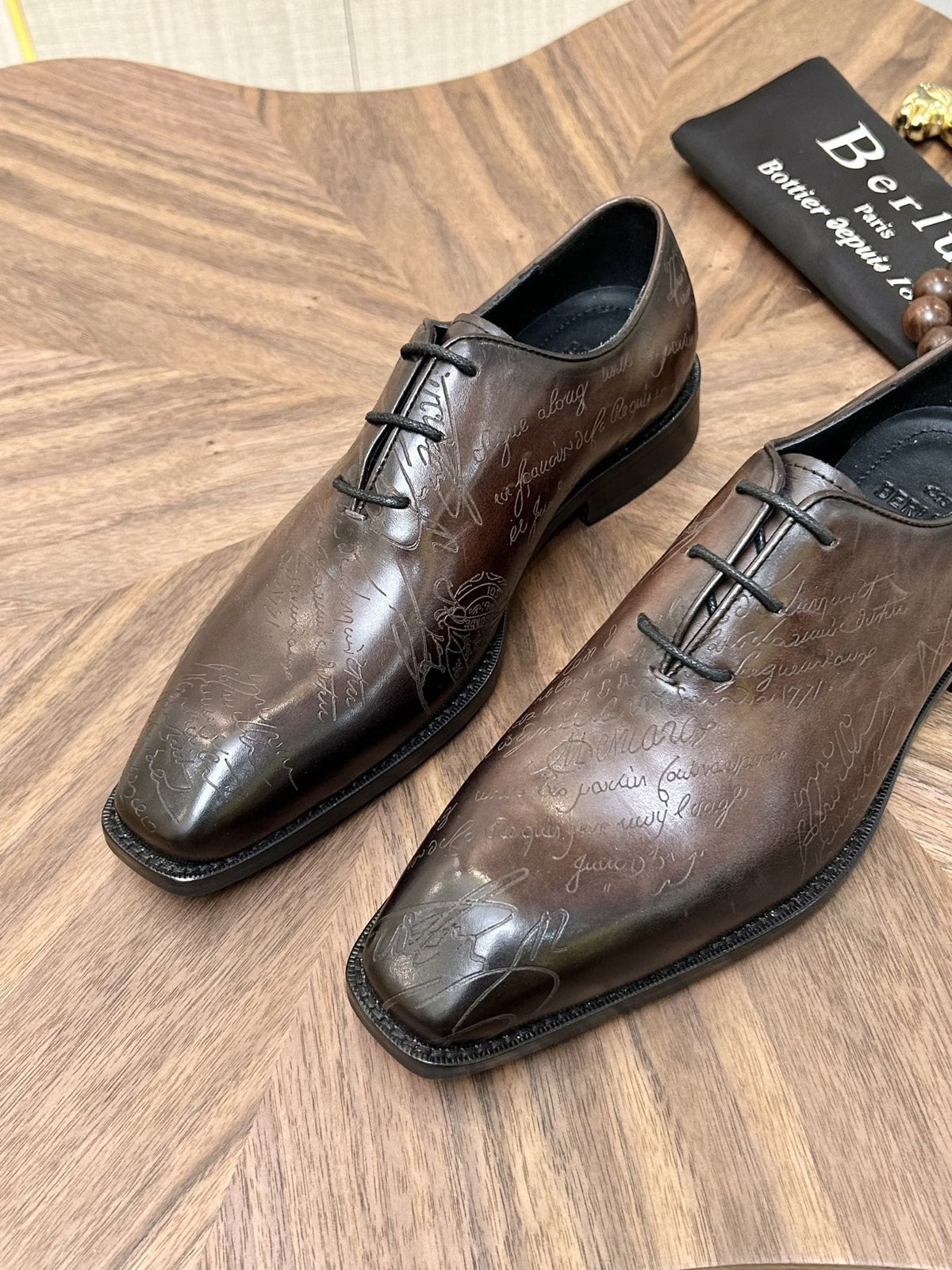 Berluti Burnished Lace-Up Dress Shoes — front