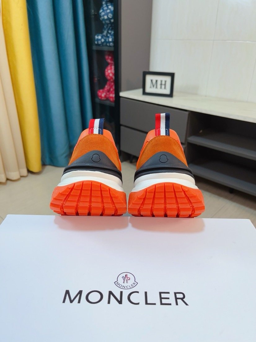Moncler Black and Charcoal Low-Top Sneakers — back