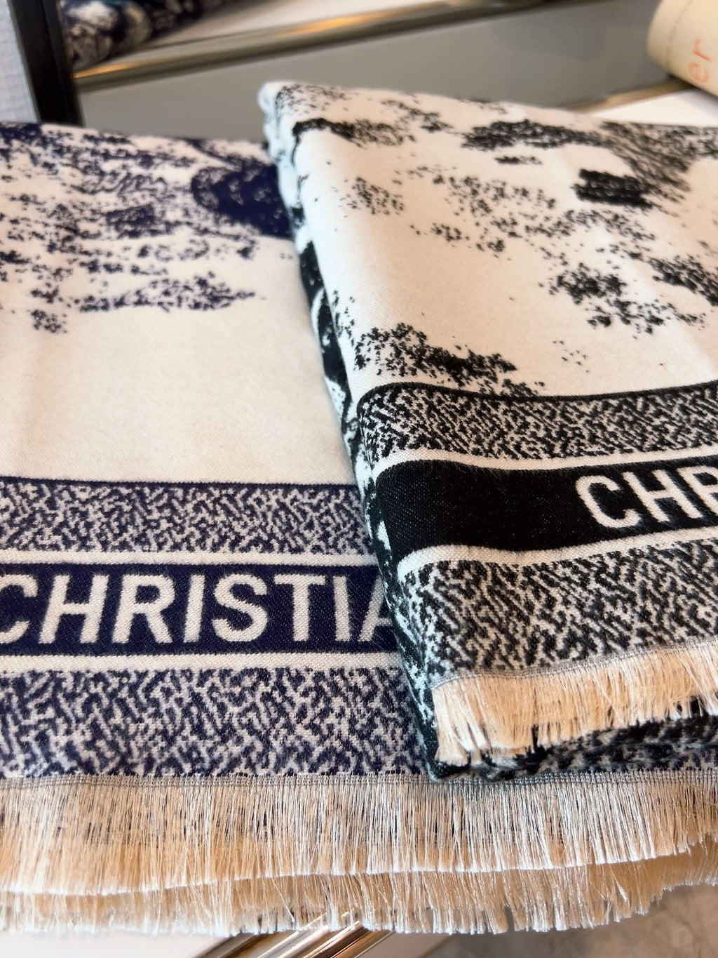 Dior Botanical Print Square Scarf — detail