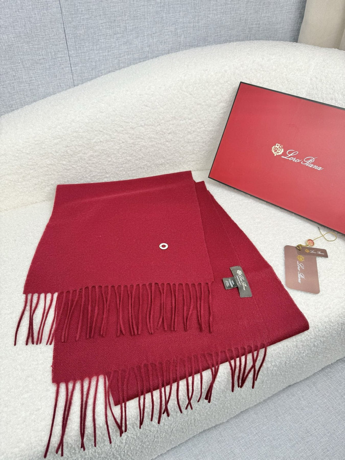 Loro Piana Fringed Cashmere Scarf — front