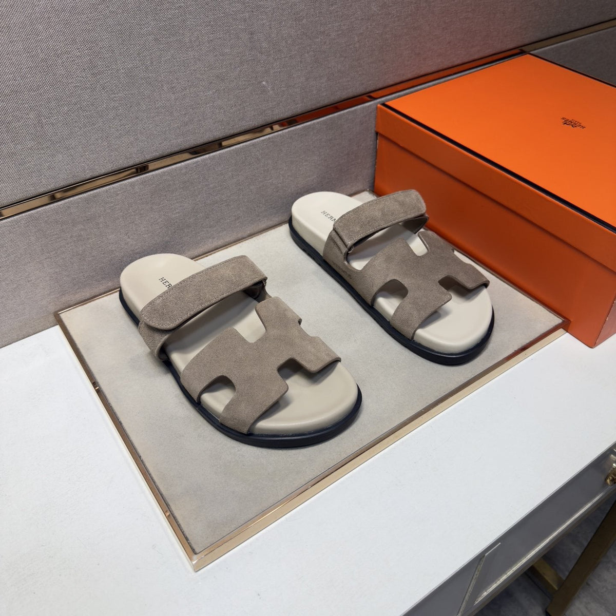 Hermès Cutout Slide Sandals — front