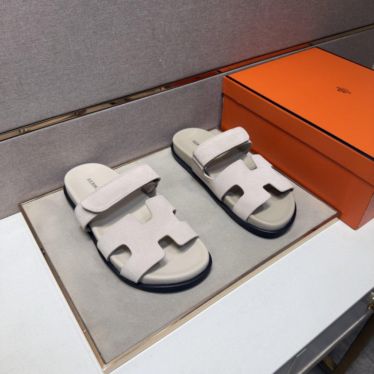 Hermès Cutout Slide Sandals — front