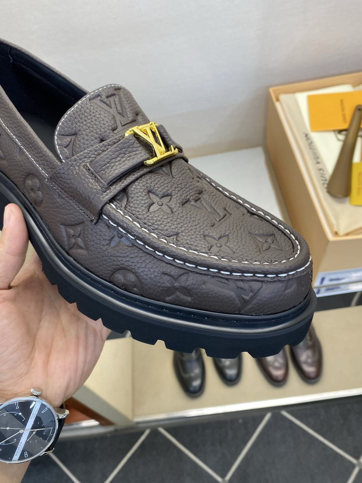 Louis Vuitton Metal Hardware Loafers — front