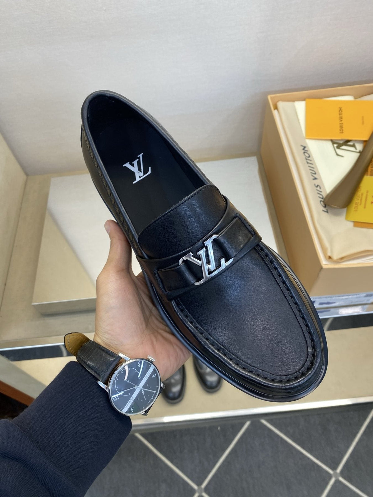 Louis Vuitton Metal Hardware Loafers — model
