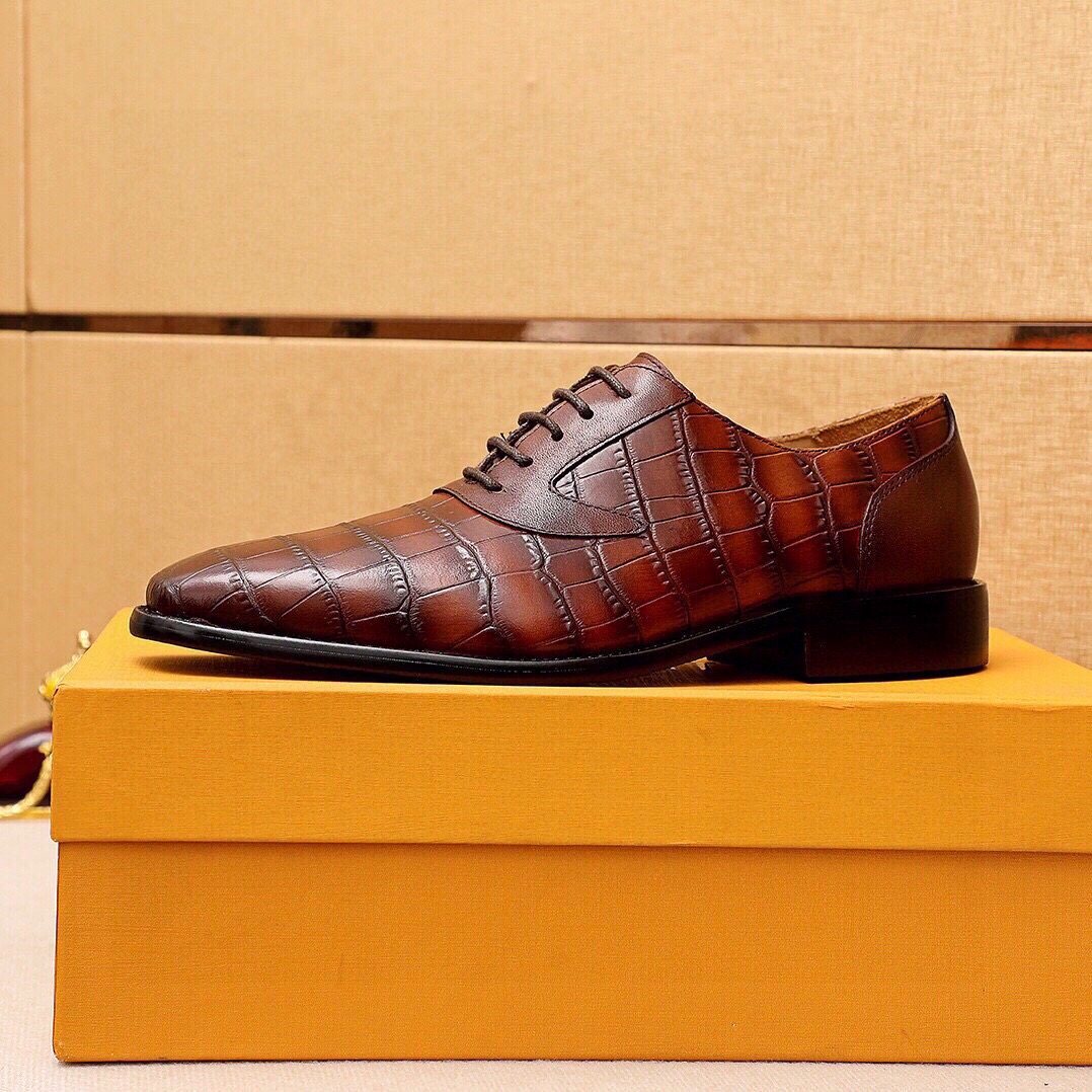 Louis Vuitton Embossed Lace-Up Dress Shoes — detail