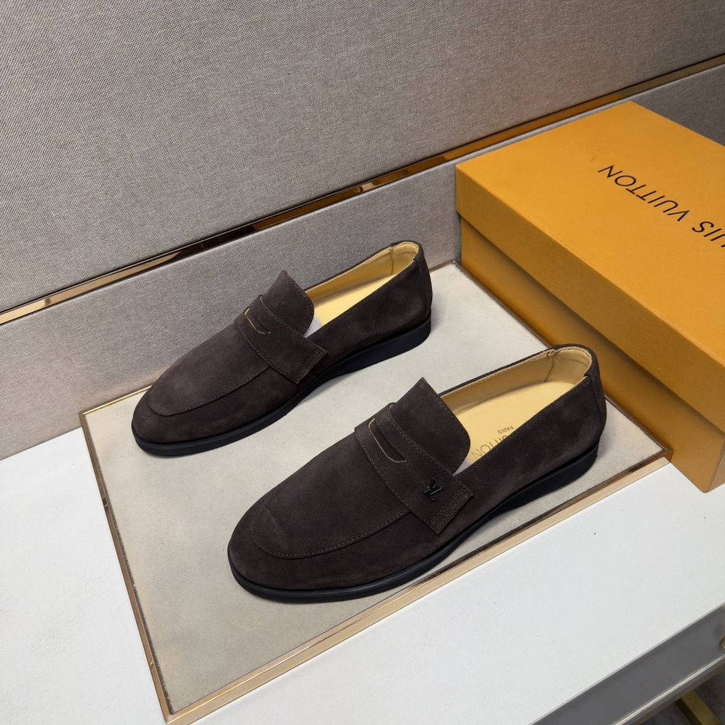 Louis Vuitton Men's Vamp-Strap Loafers — front