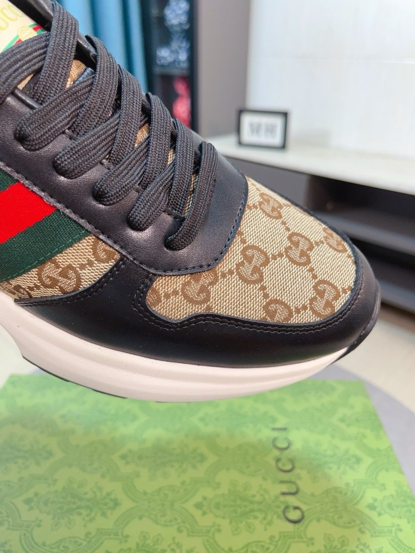 微商相册测试鞋子-Gucci Black and Beige Low-Top Sneakers — detail