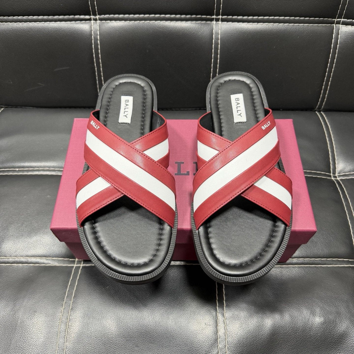 Bally Cross-Strap Slide Sandals — front