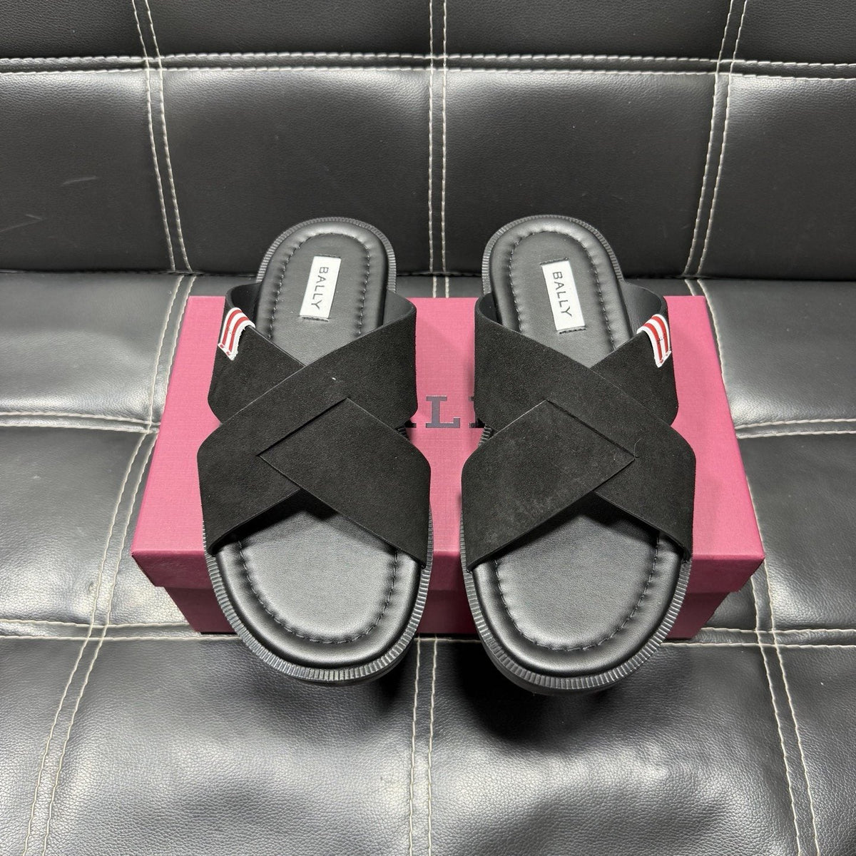 Bally Cross-Strap Slide Sandals — front