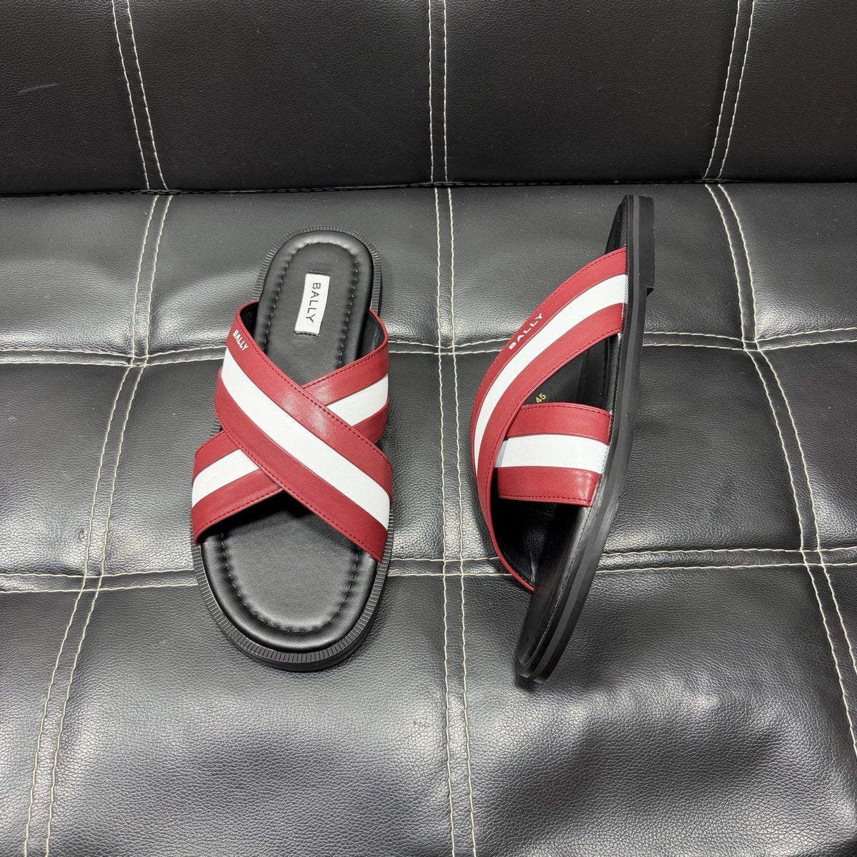 Bally Cross-Strap Slide Sandals — side