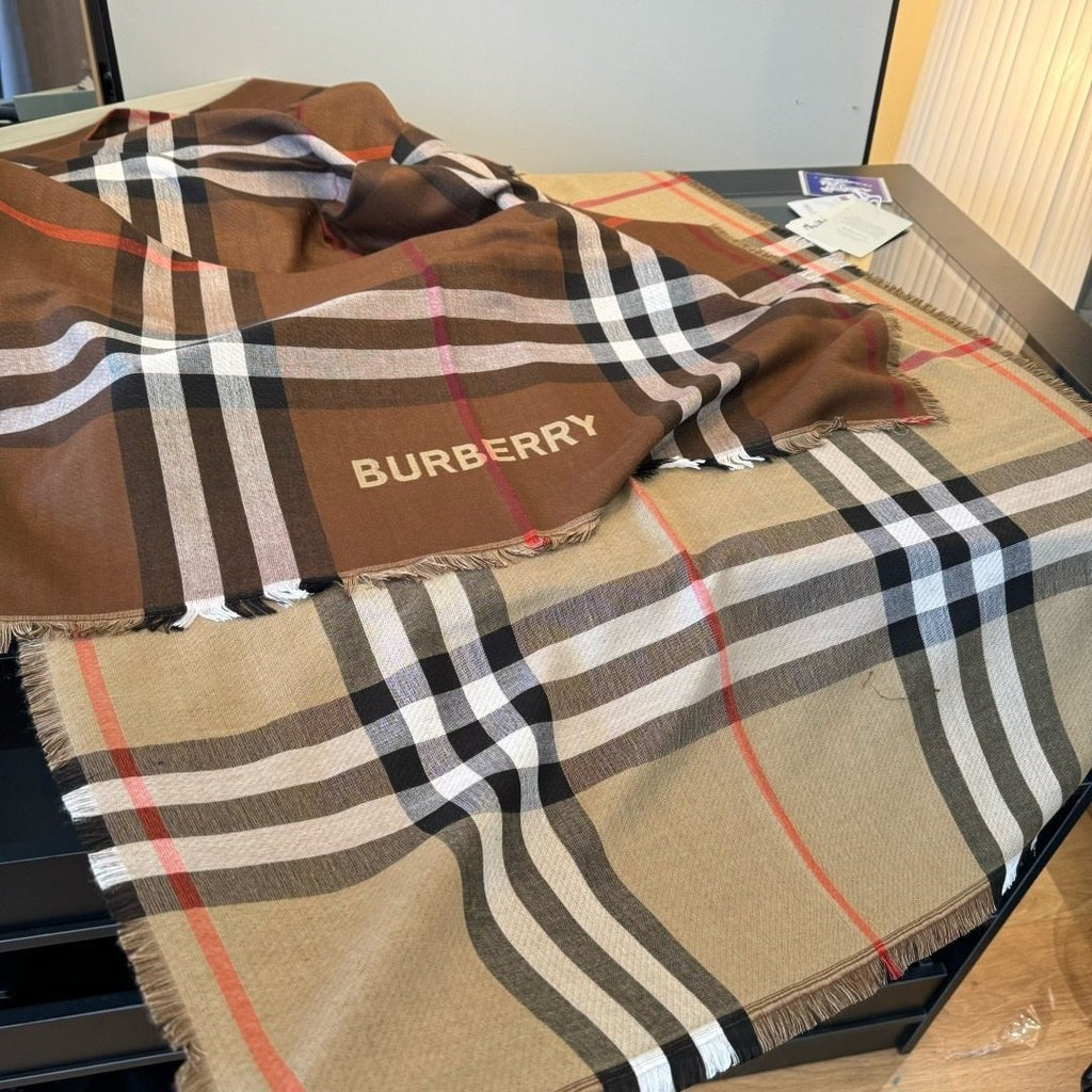 Burberry Plaid Fringe Scarf — front