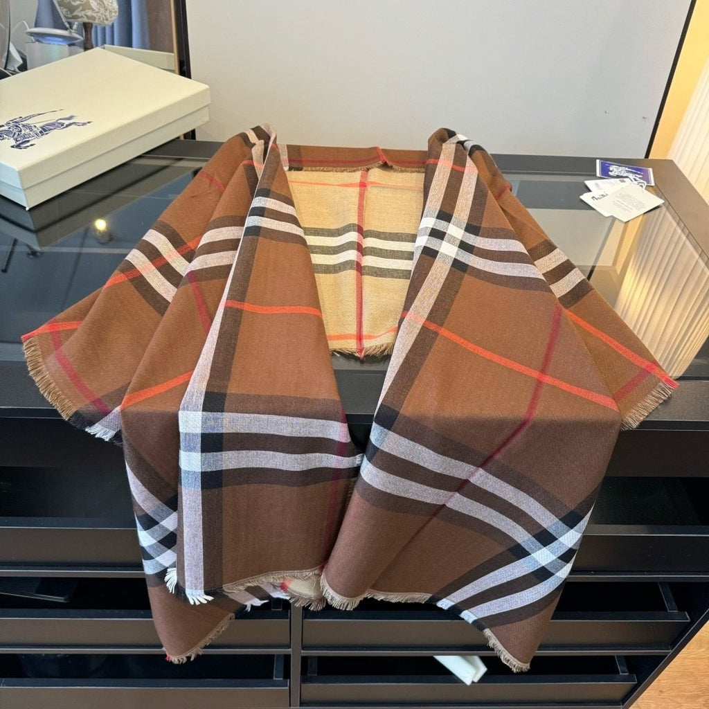 Burberry Charcoal Gray Plaid Scarf — side