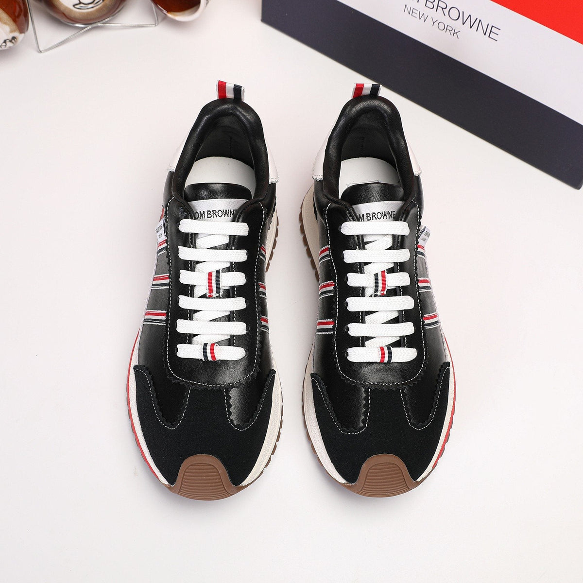 Thom Browne Low-Top Leather Sneakers — front