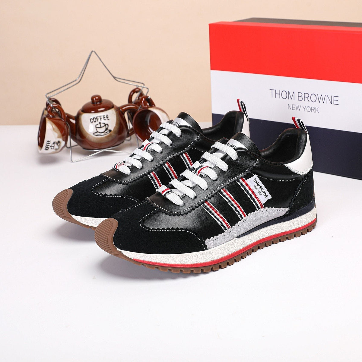 Thom Browne Low-Top Leather Sneakers — hero