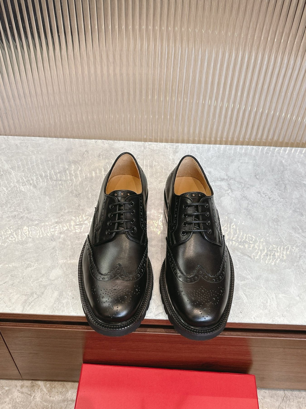 Ferragamo Men's Brogue Derby Shoes — front