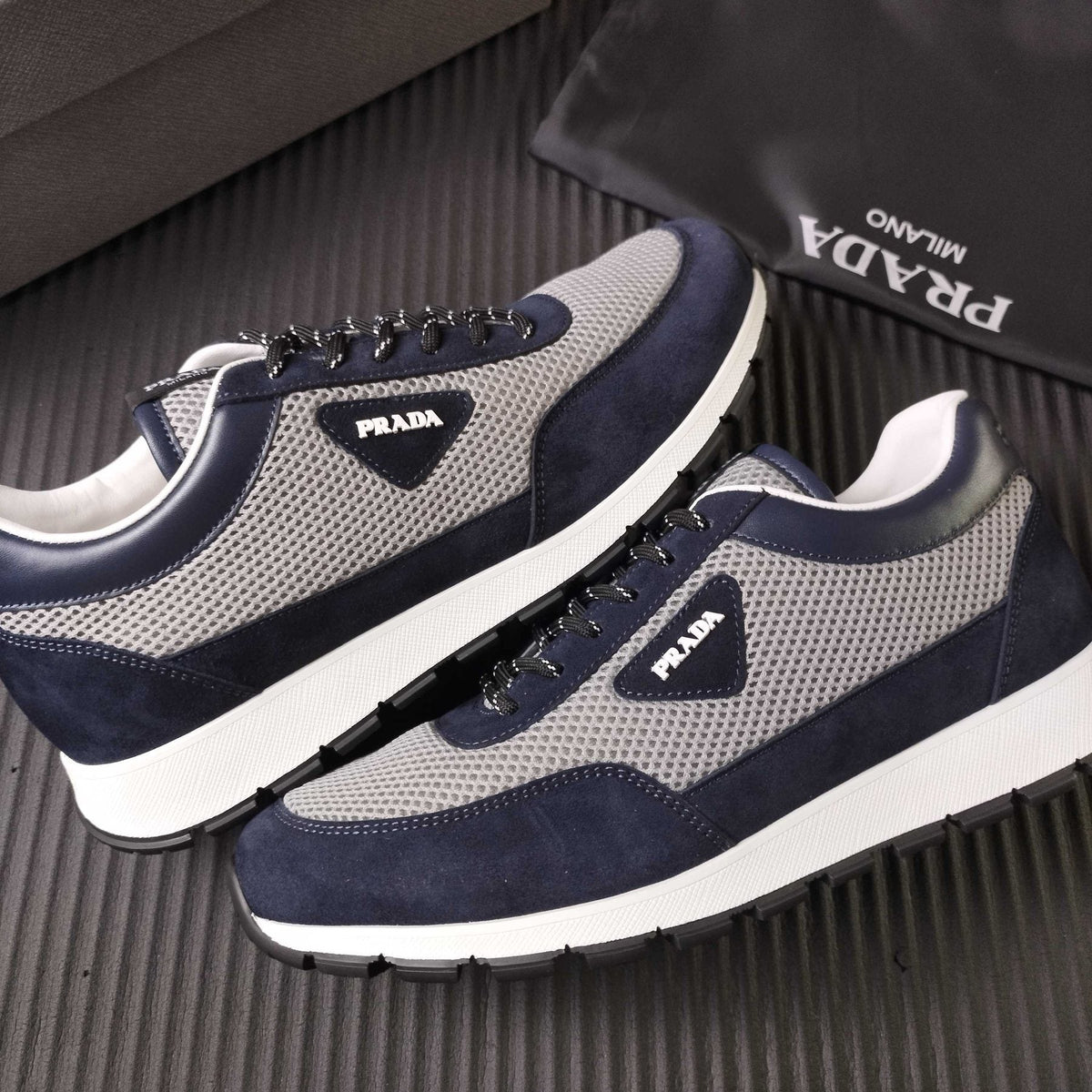 Prada Mesh Low-Top Sneakers — side