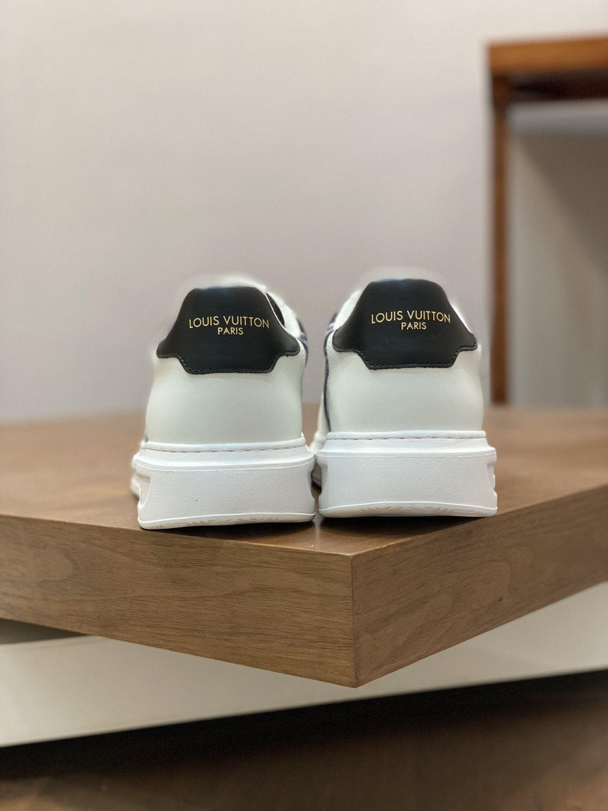 Louis Vuitton Navy Monogram Low-Top Sneakers — back