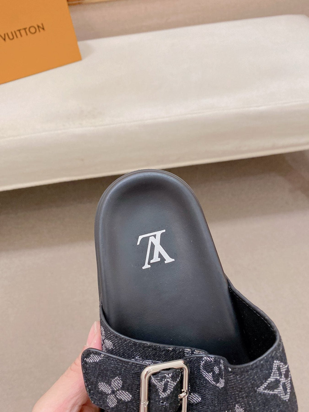 Louis Vuitton Double-Buckle Slide Sandals — detail