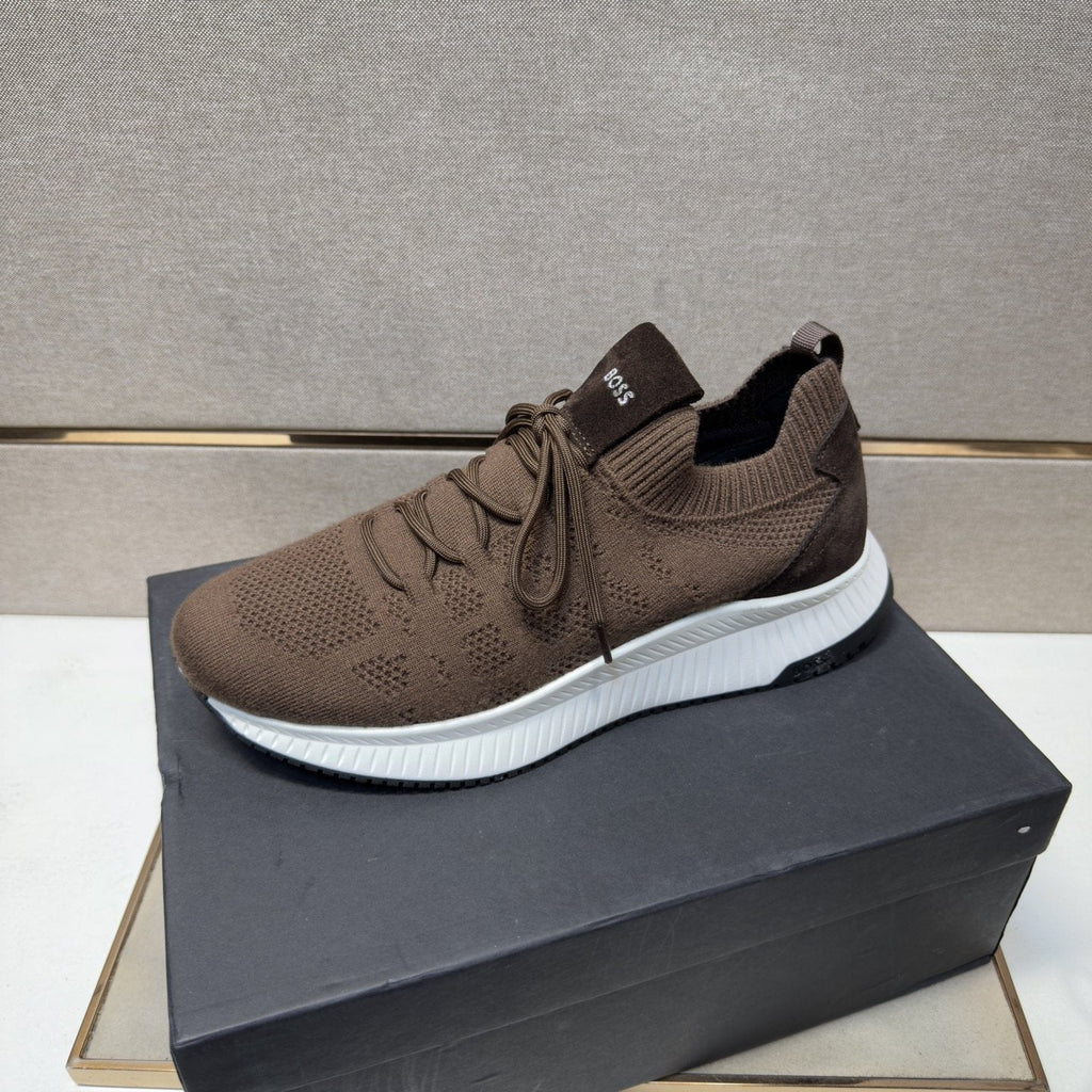 HUGO BOSS Men's Knit Lace-Up Sneakers — side
