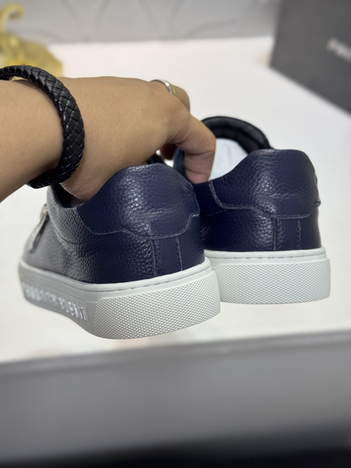 Philipp Plein Navy Low-Top Sneakers — back