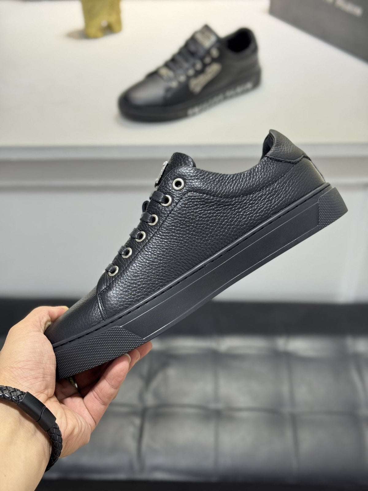 Philipp Plein Navy Low-Top Sneakers — side