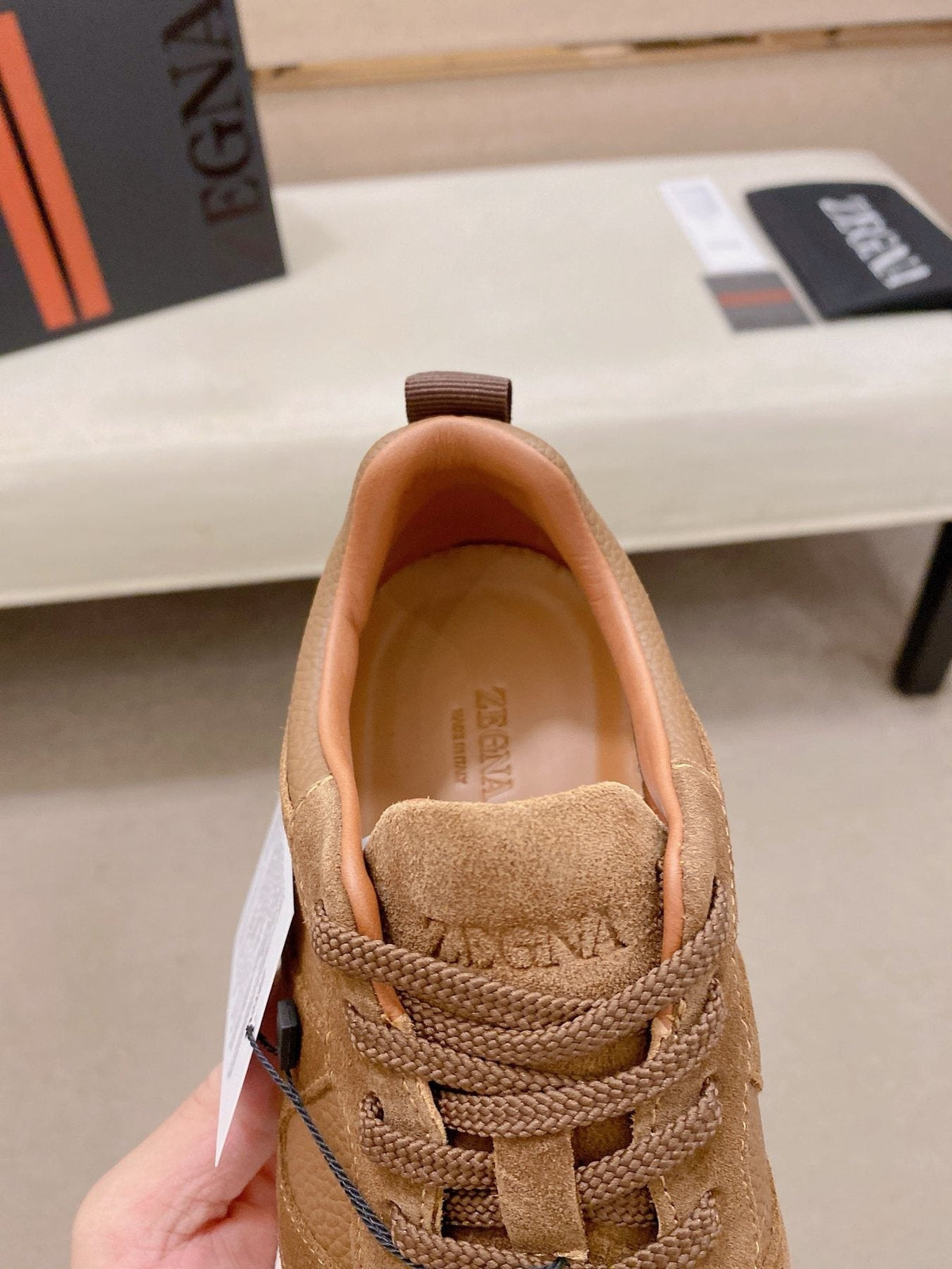 Zegna Textured Low-Top Sneakers — detail