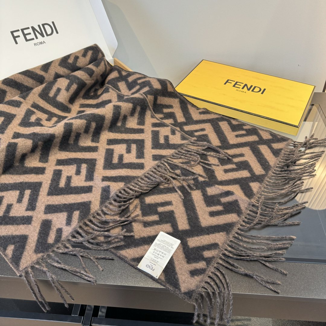 Fendi Geometric Fringed Scarf — front