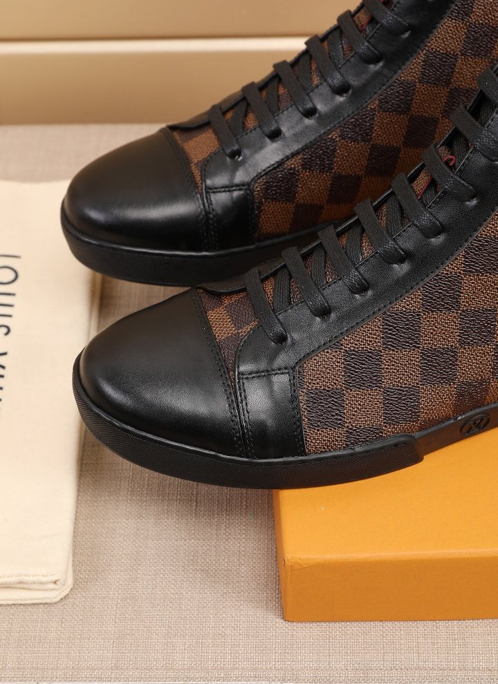 Louis Vuitton Checkerboard High-Top Boots — back