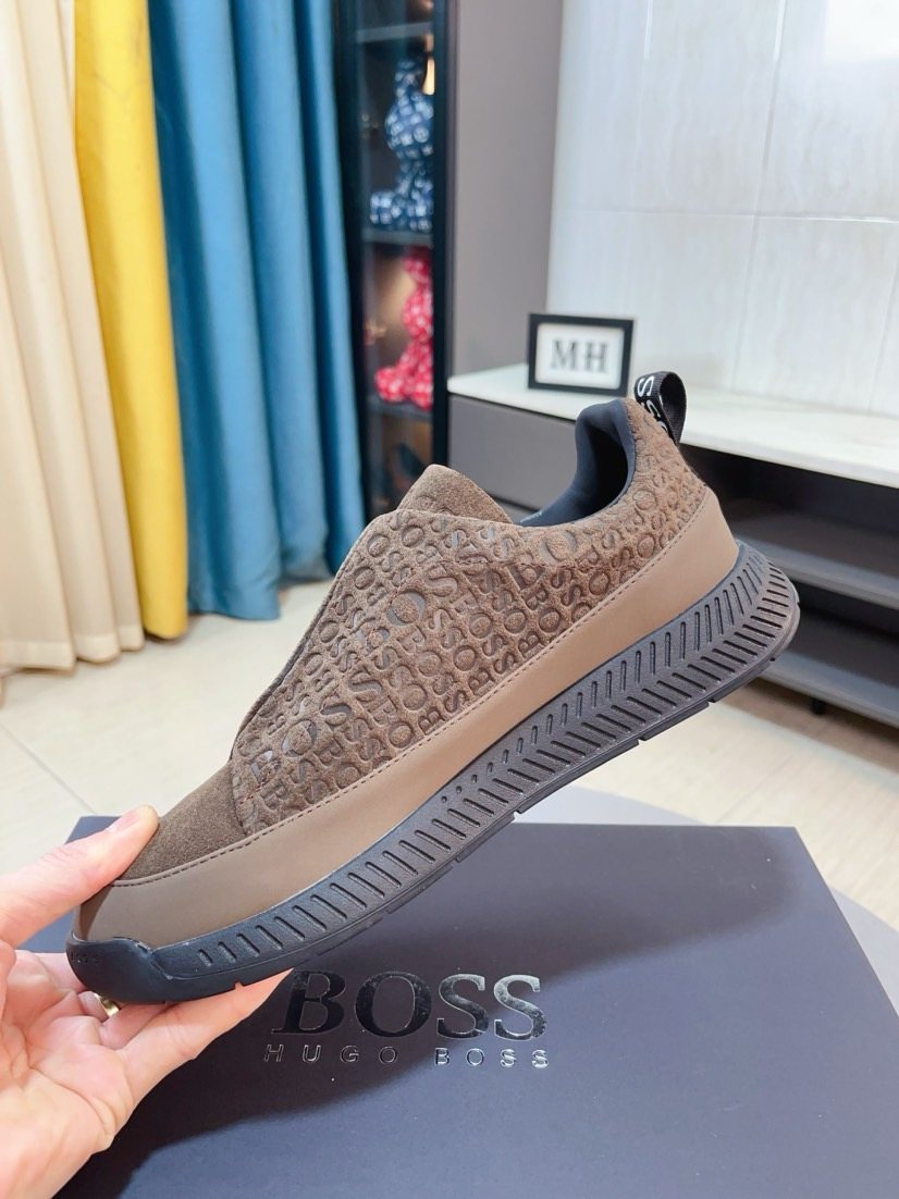 Hugo Boss Textured Slip-On Sneakers — side
